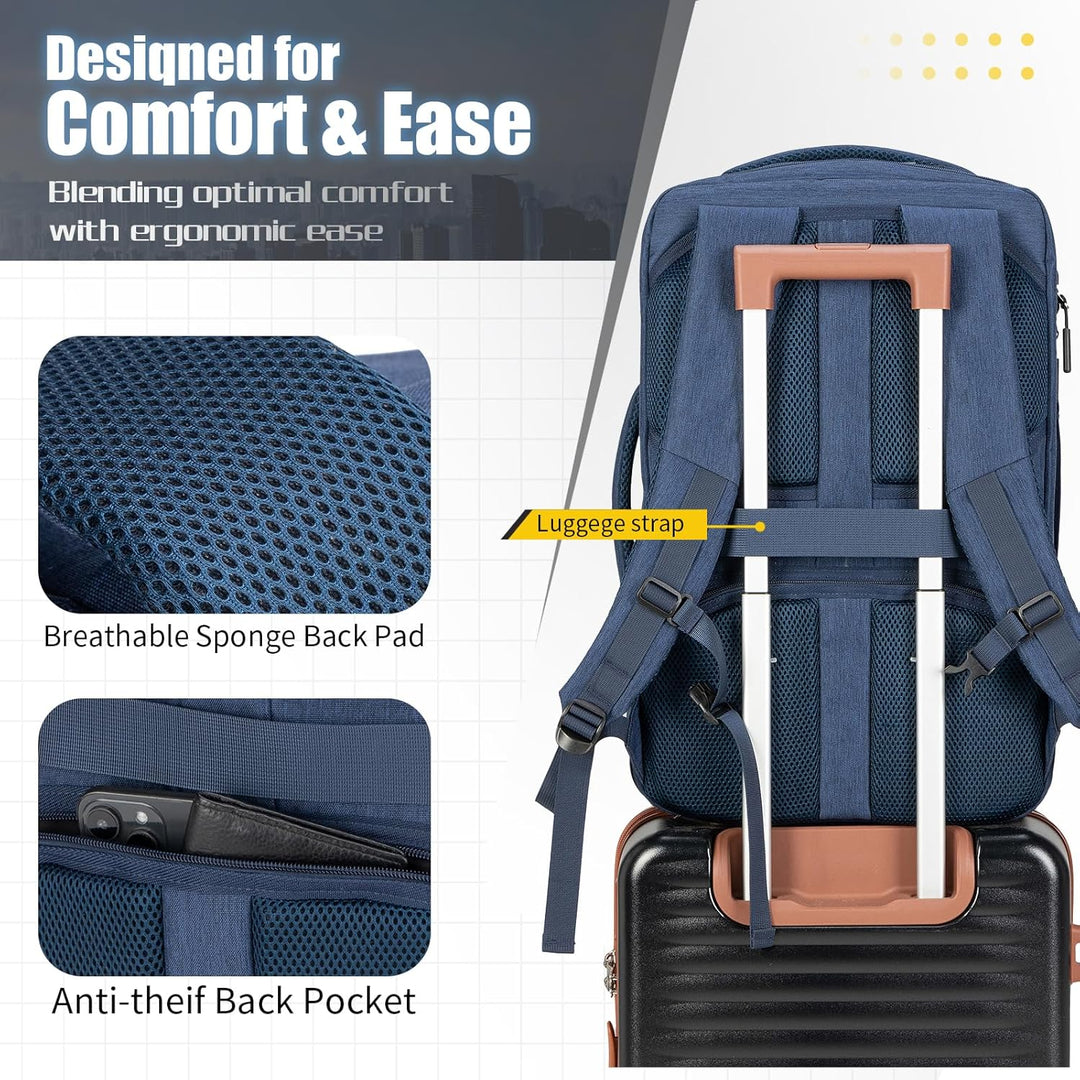 Velaybor Mochila de viaje de 42L con 4 cubos de embalaje, bolsa de...
