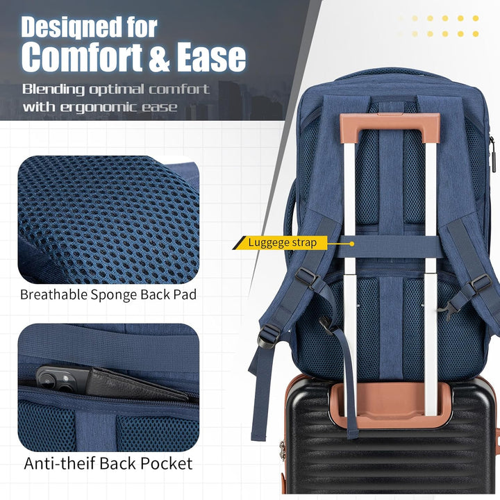 Velaybor Mochila de viaje de 42L con 4 cubos de embalaje, bolsa de...