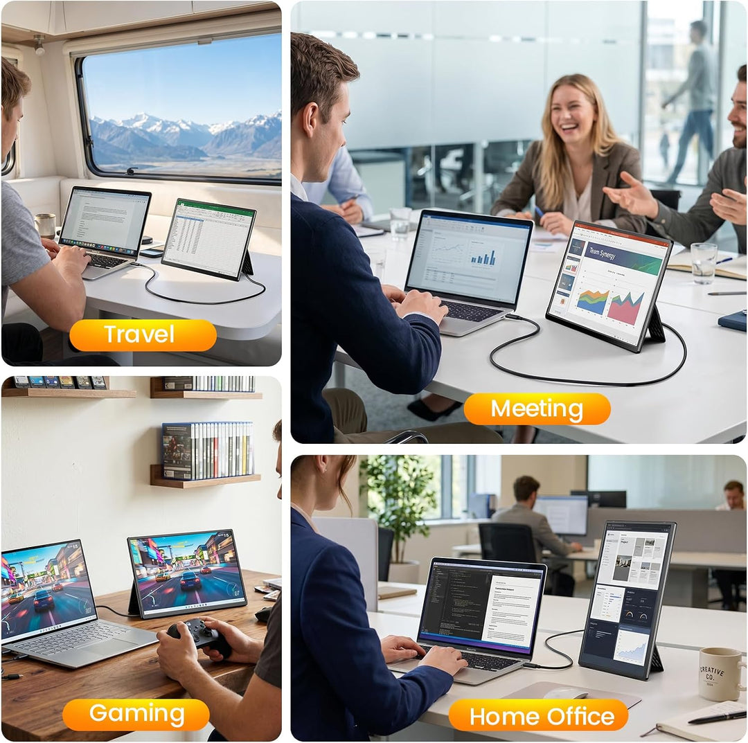 ZEFFIXER Monitor portátil FHD de 16 "16:10 1200P FHD con soport...