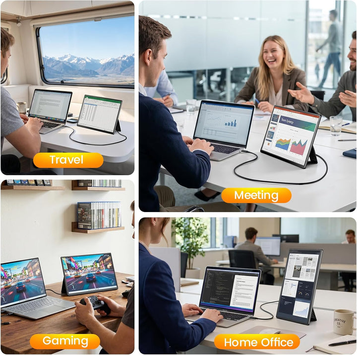 ZEFFIXER Monitor portátil FHD de 16 "16:10 1200P FHD con soport...