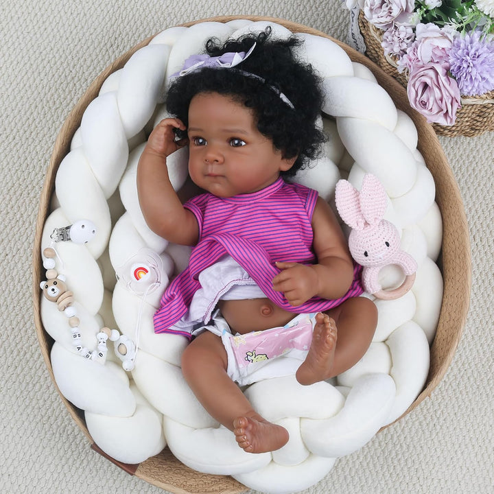WOOROY Muñecas Reborn de bebé realistas - Muñeca de bebé negra de 2...