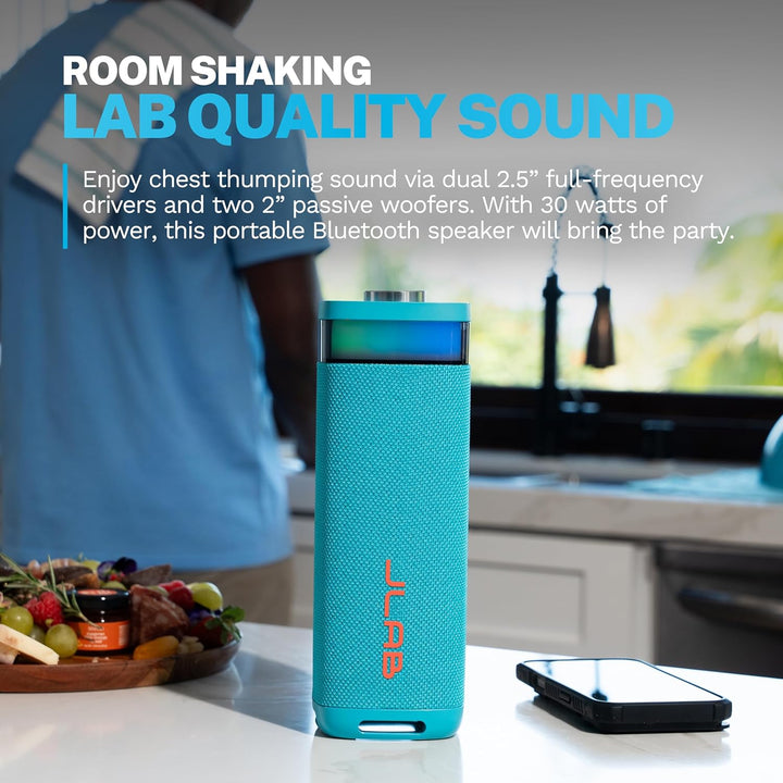 JLab JBuds Party Altavoz Bluetooth portátil, 2 controladores de ran...