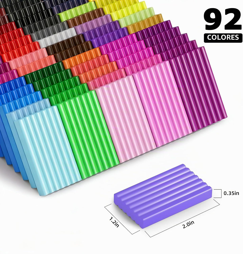 Kits de arcilla polimérica de 92 colores, arcilla de modelado de