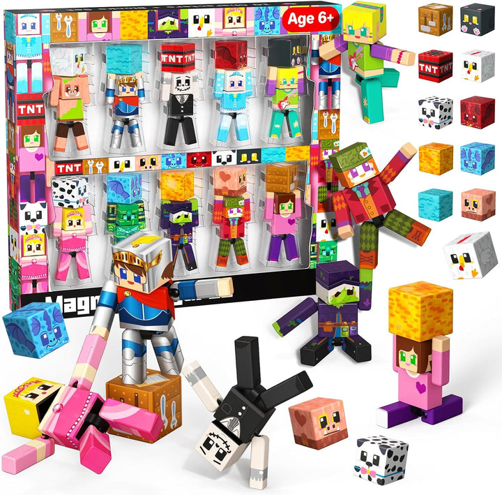 Magneverse Juego de 20 figuras de acción magnéticas, bloques de con...