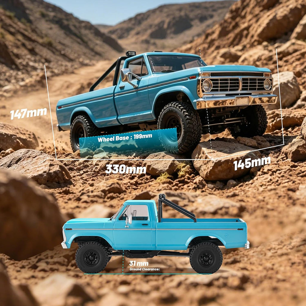 FMS 1/18 FCX18 II Ford F100 RC Rock Crawler, camiones todoterreno 4X4 para