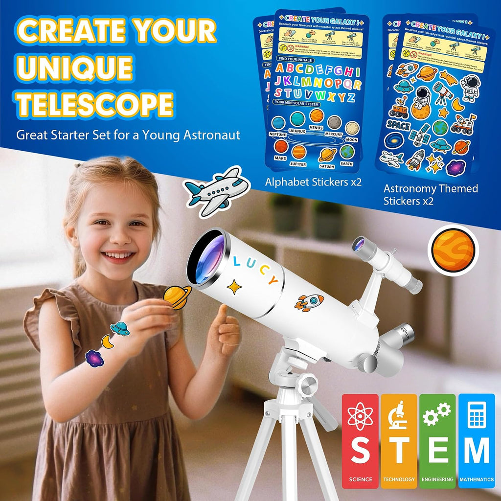 Telescope Hawkko de 80 mm de apertura y 500 mm para niños 8-12 y adultos principiantes