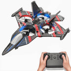 Avión RC BEZGAR para niños, Jet de combate con luces LED y giro 360°, Rojo