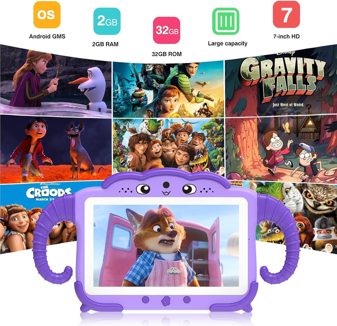 Tableta para niños de 7 pulgadas para niños de 3 a 7 años, tableta...