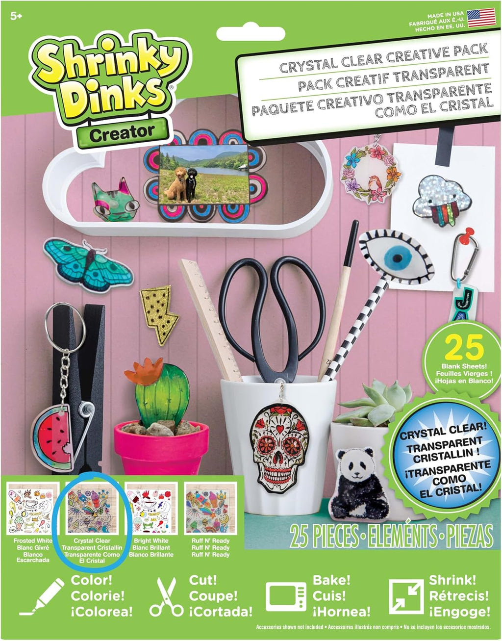 Paquete creativo de Shrinky Dinks Just Play Ruff N' Ready, 25 hojas blancas esmeriladas, juego de manualidades para niños, juguetes para niños de 6 años en adelante (paquete de 2)