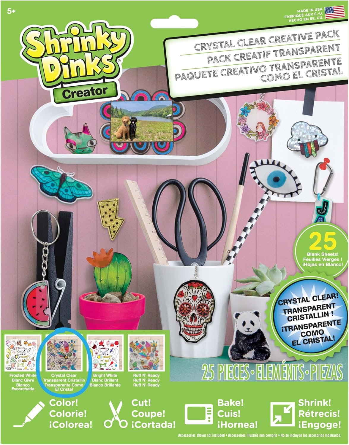 Paquete creativo de Shrinky Dinks Just Play Ruff N' Ready, 25 hojas blancas esmeriladas, juego de manualidades para niños, juguetes para niños de 6 años en adelante (paquete de 2)