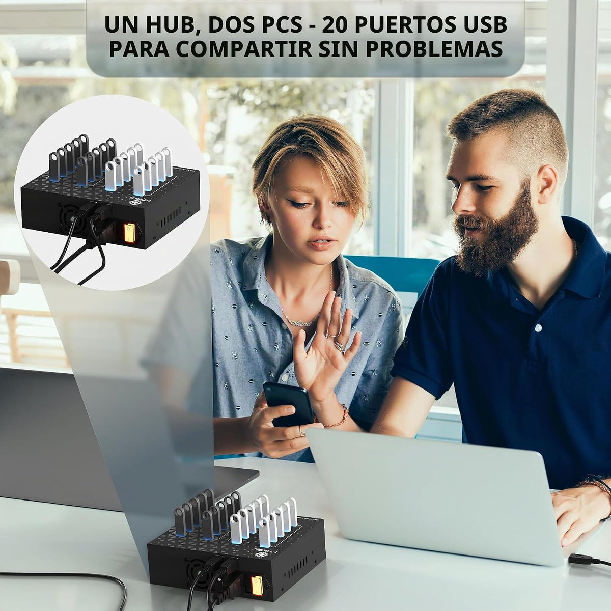I-Tikol, 213P, hub USB 3.0 de 20 puertos, adaptador 5V/22A