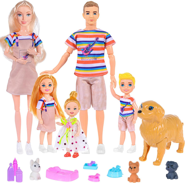 iBayda Juego de muñecas familiares para casa de muñecas, 6 personas...