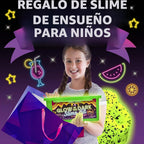Original Stationery Kit de slime que brilla en la oscuridad, multicolor, a partir de 7 años, kit de fabricación de slime con polvo brillante, cuentas de espuma y purpurina, texturas de neón crujientes y cubos de gelatina para niños