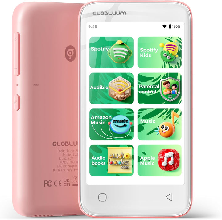 Globluum Reproductor MP3 de 80 GB para niños, controles parentales,...