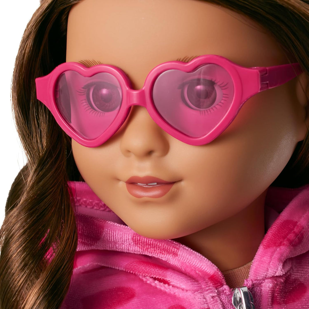 American Girl, Truly Me, vestido con capucha de corazones rosas con...