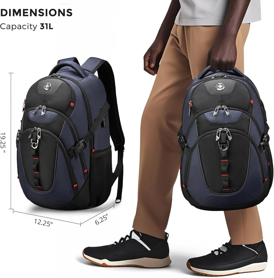Swissdigital Mochila para portátil de viaje de negocios, para hombr...