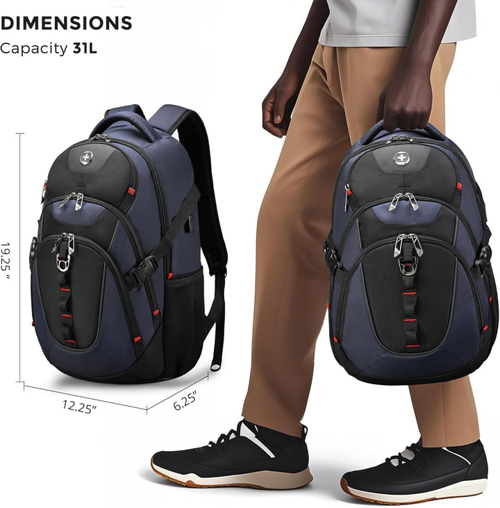 Swissdigital Mochila para portátil de viaje de negocios, para hombr...