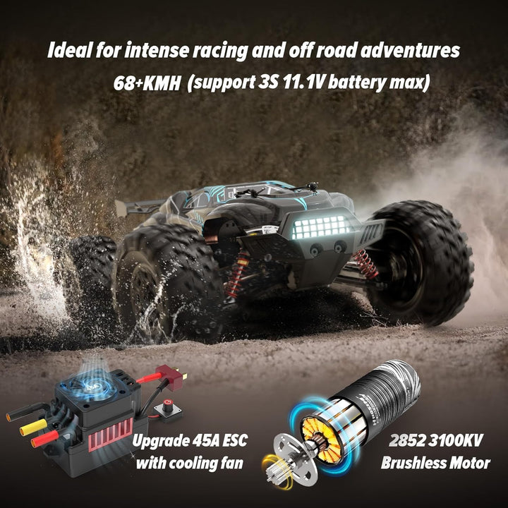 Hosim Autos RC todoterreno de 1\/10 rápidos 42.3 mi\/h, auto eléctr...