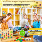Garybank Actividades de aprendizaje social emocional para niños, juego de conexión de sentimientos con 56 tarjetas de emociones, juguetes de terapia de juego para consejeros escolares, habilidades