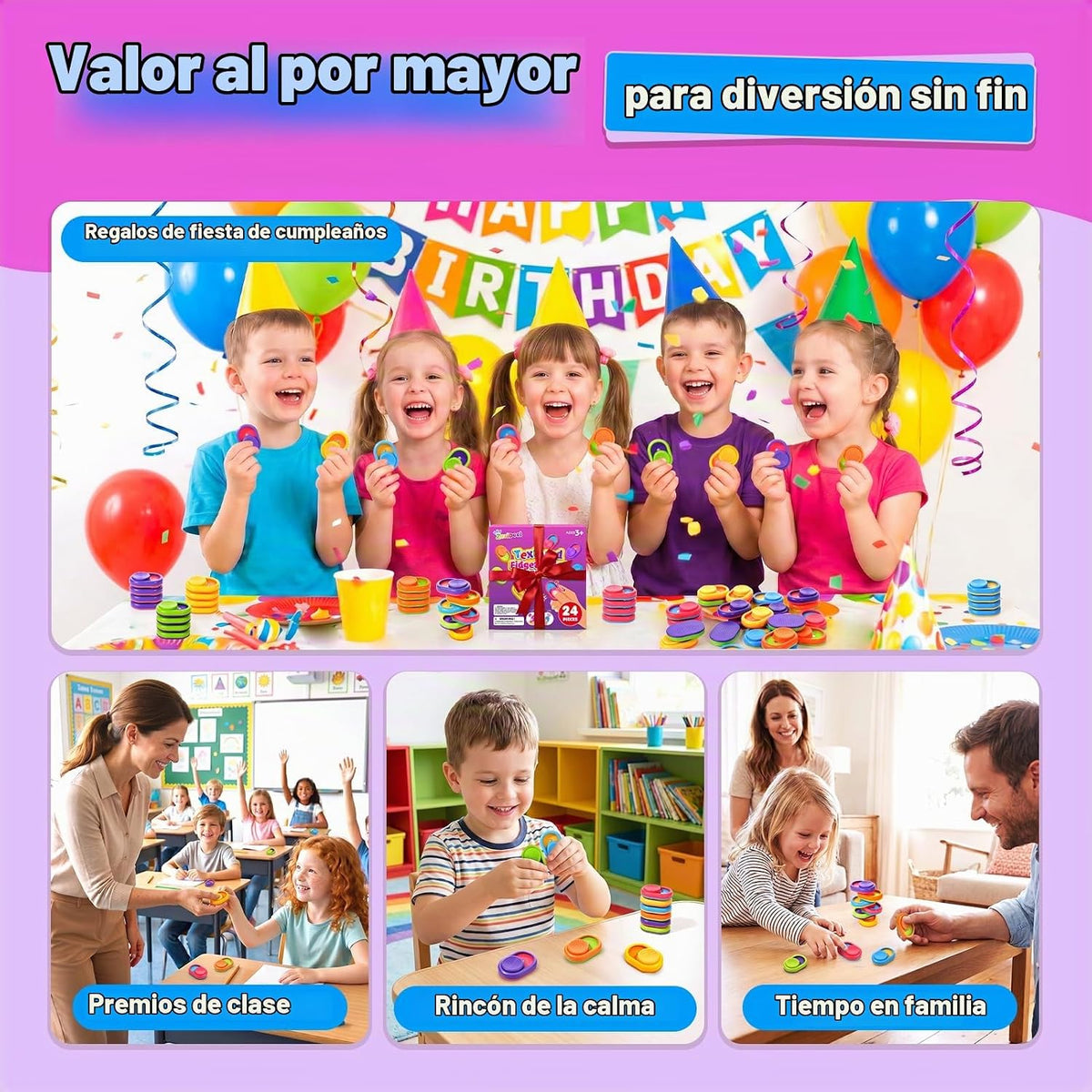 Juguetes magnéticos para ansiedad a granel: 24 piezas de juguete sensorial