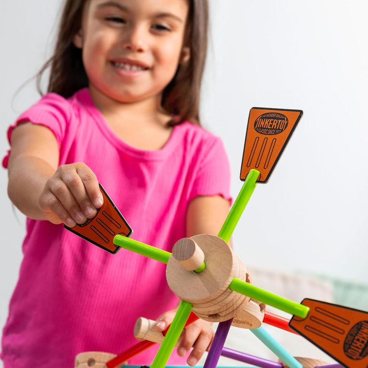 Tinkertoy - Juego de construcción retro de lata - 85 piezas