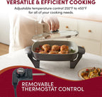 Elite Gourmet Sartén eléctrica de cerámica Ceralast™ sin PFAS de 12