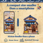 CUTEBEE Kit de rincón de libros – Kit de casa en miniatura para adultos, casa de muñecas, estantería de casa pequeña, decoración de estantería 3D rompecabezas de madera (Kanmi-dokoro Kurihara y