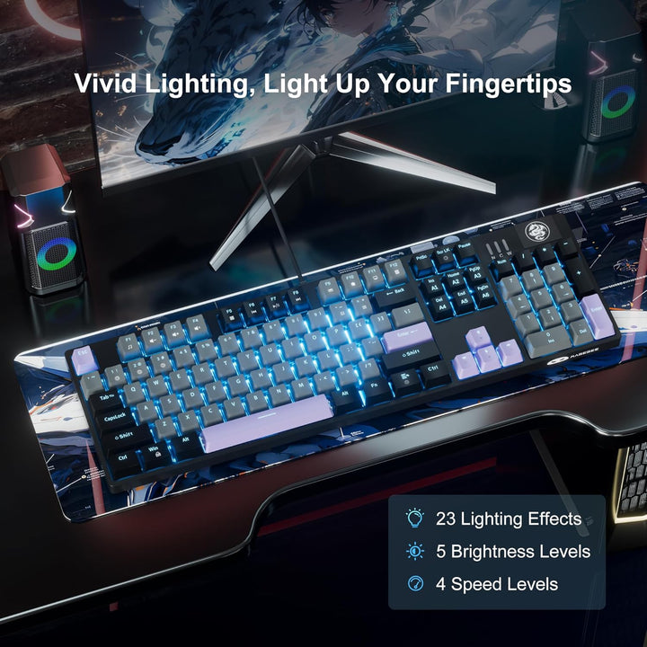 MageGee MK-Storm - Teclado mecánico para juegos, teclado iluminado...