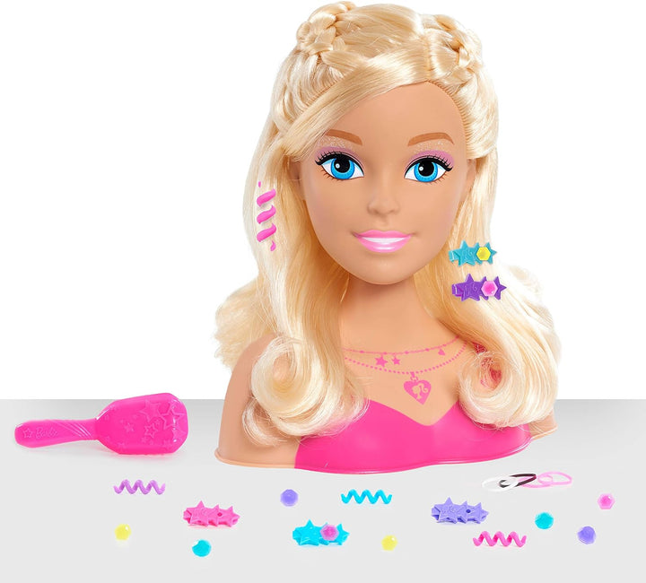 Barbie Just Play - Cabezal de peinado de 8 pulgadas, rubio, 20 piez...