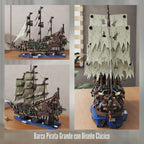 TYCOLE MOC - Juego de construcción de barco pirata con luces, barco de juguete modelo holandés volador, juego de bloques de construcción de barco fantasma, ideal para adultos y adolescentes como regalo de cumpleaños o fiesta (2159 piezas)