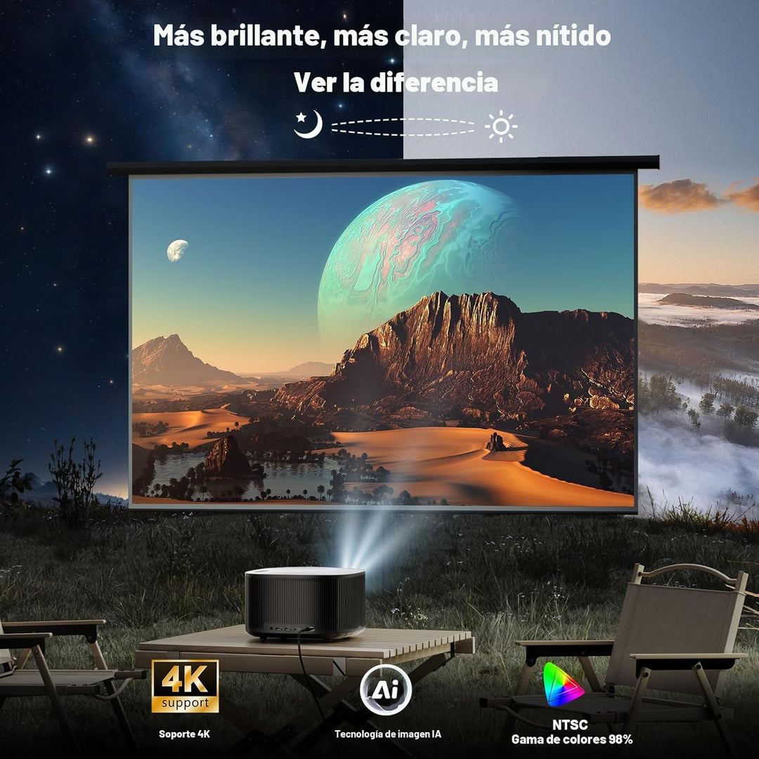 Projector-4K with WiFi and Bluetooth:[60W Dolby Audio\/AI Auto Focu...