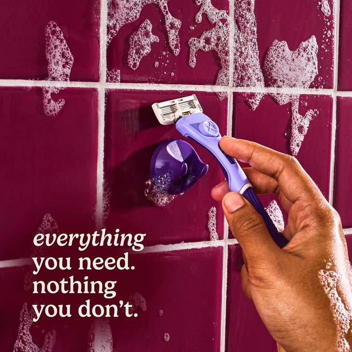 Dollar Shave Club Para mujeres | 1 mango de agarre ondulado morado,...