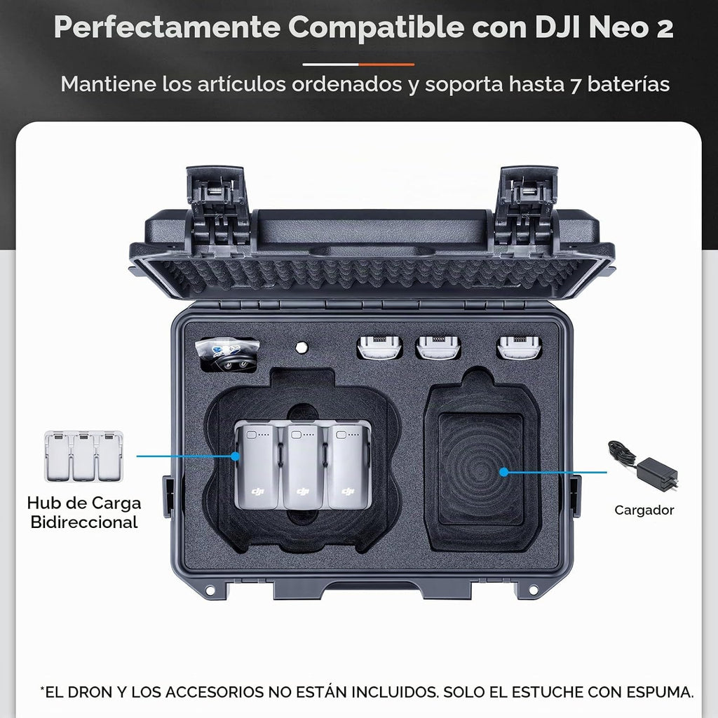 Lykus Titan N200 - Carcasa rígida impermeable para DJI Neo 2 y controlador