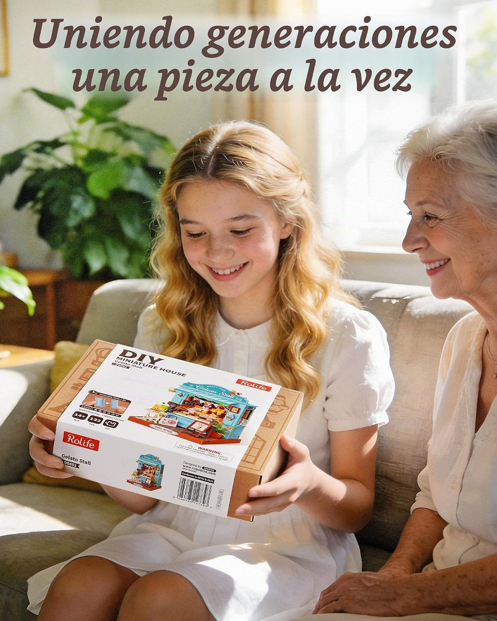 Rolife Kit de casa en miniatura de helado de verano