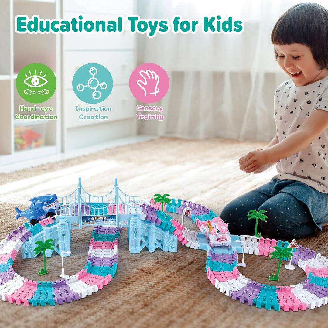 Juguetes de Coches para Niños de 4-6 años, Pista de Carreras de 194...