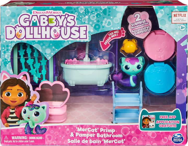 Casa de muñecas de Gabby, Baño para acicalarte y mimarte con figura...