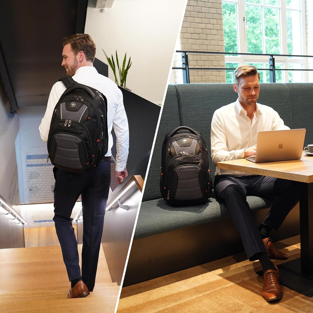 Mochila de diseño Swissdigital Circuit para hombres, Negro\/Gris
