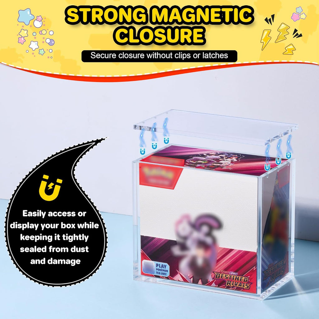 PKMN - Caja de refuerzo de acrílico, estuche de exhibición de acrílico de 0.197 pulgadas, ultra cajas transparentes para exhibición compatibles con cajas de refuerzo PKMN, caja de exhibición a prueba de polvo e impermeable