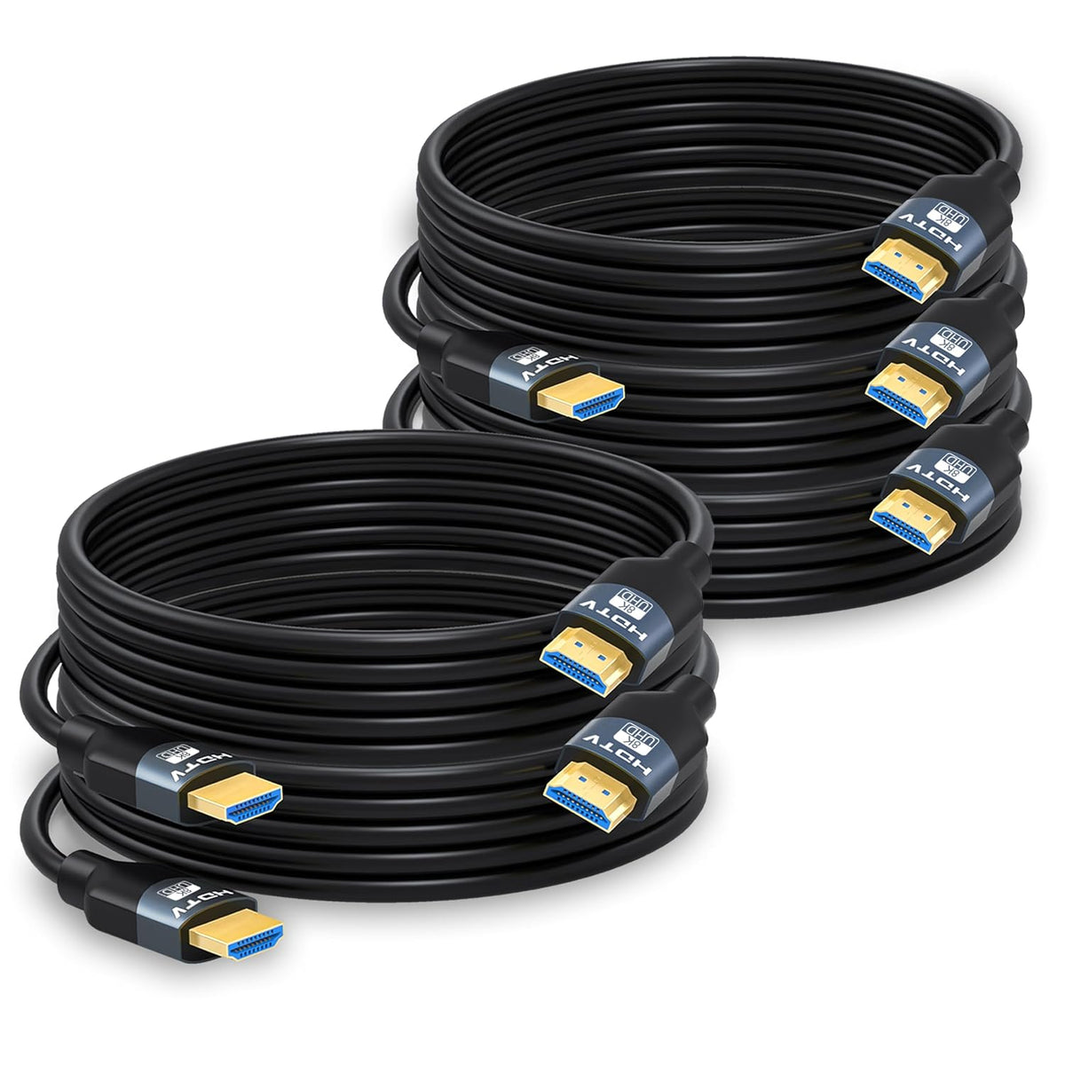 Cable HDMI 2.1 RyzzRooa 8K de 10 pies, paquete de 5, ultra alta velocidad
