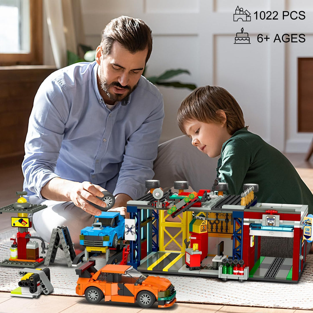 HOGOKIDS Juego de construcción de garaje de coche de