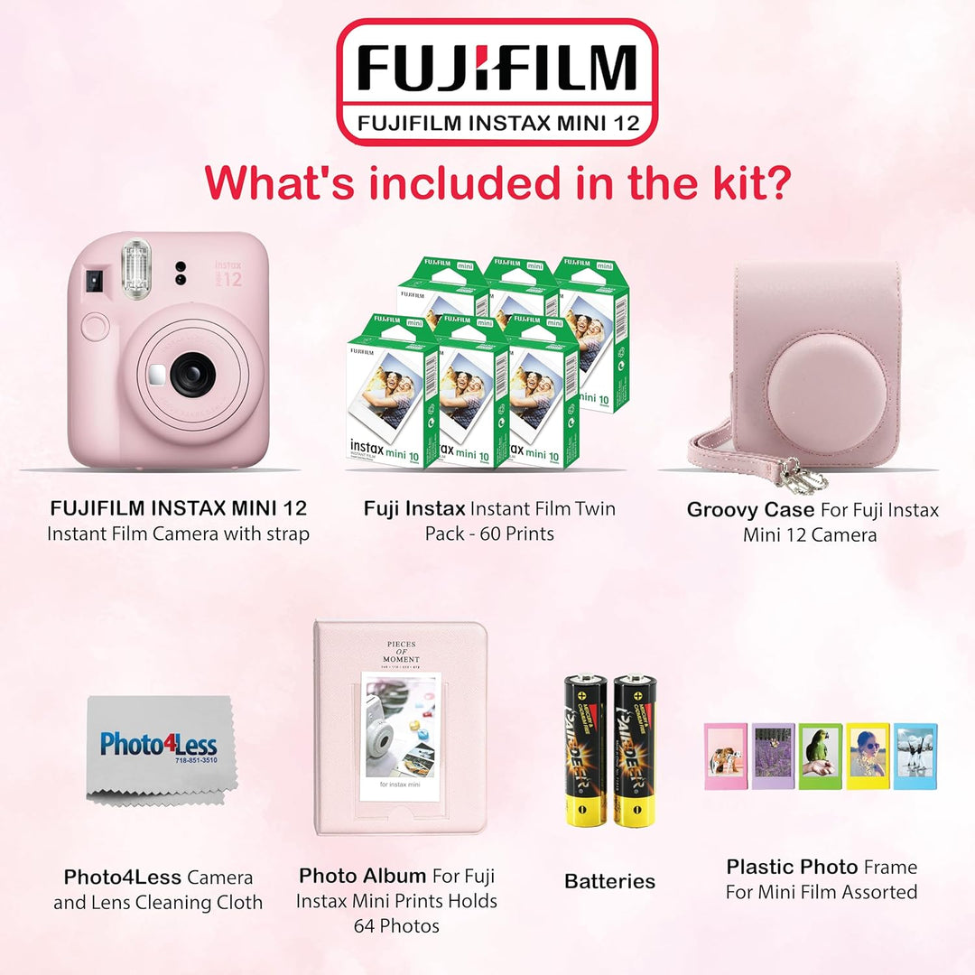 Fujifilm - Paquete de cámara instantánea Instax Mini 12 con películ...
