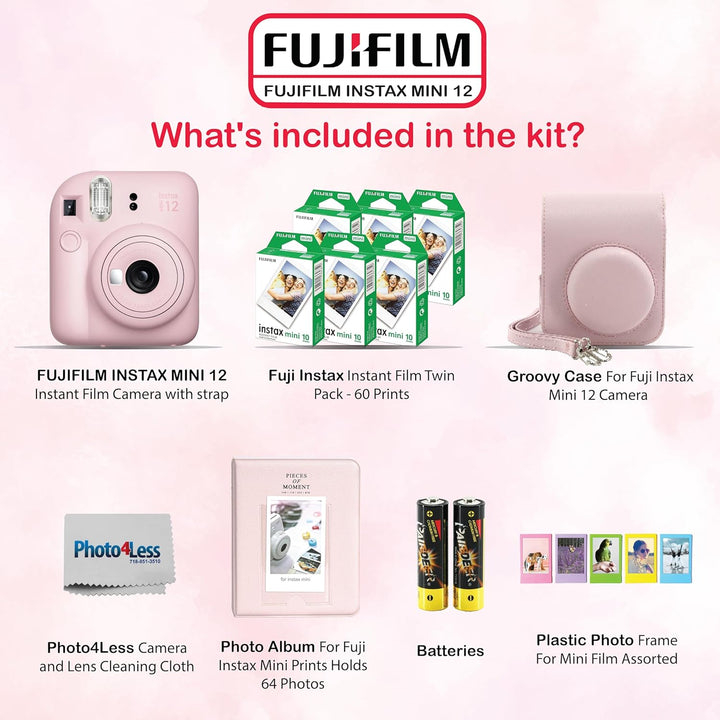 Fujifilm - Paquete de cámara instantánea Instax Mini 12 con películ...
