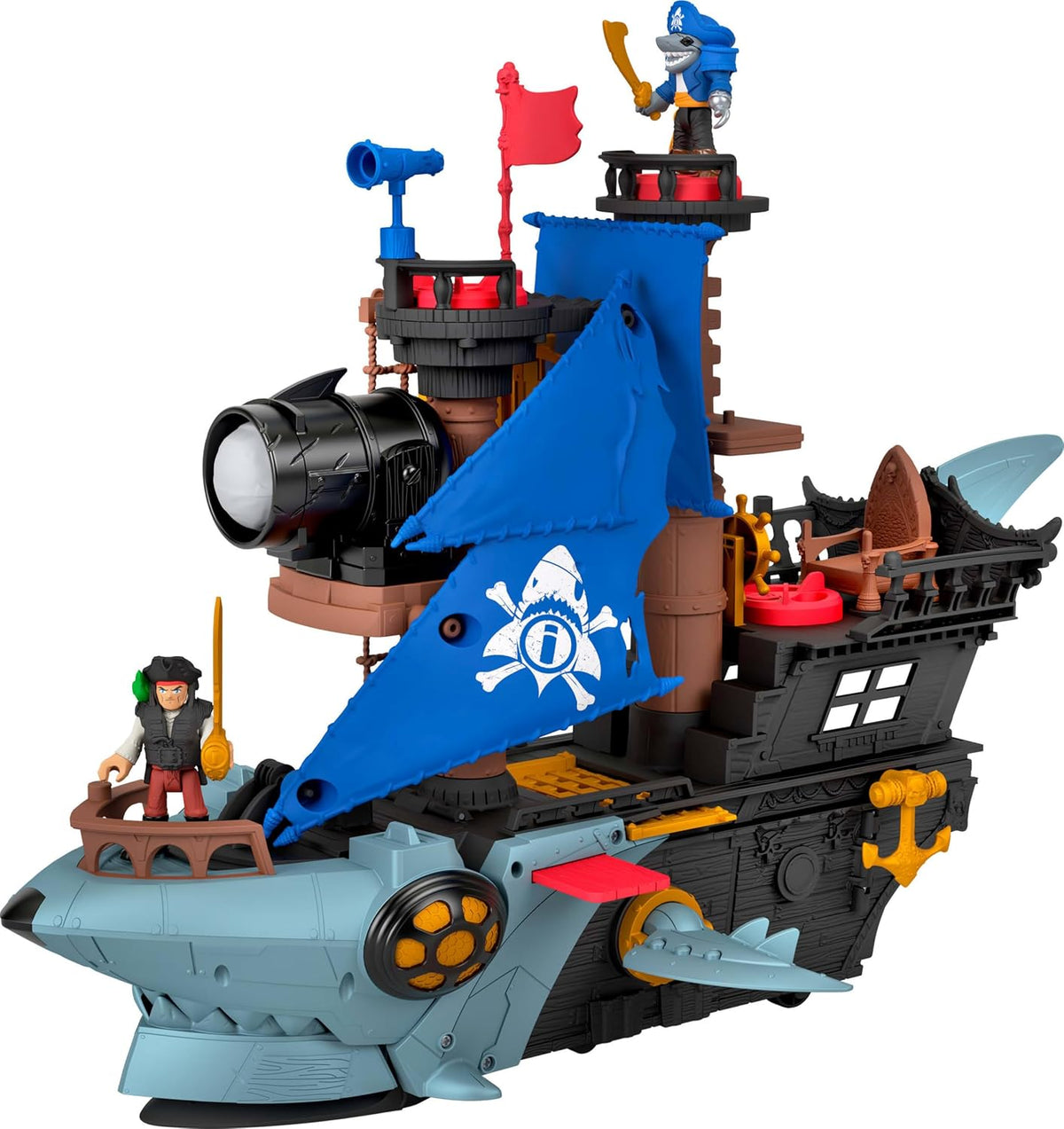 Fisher-Price Imaginext Shark Bite - Juego de barco pirata y bote de juguete