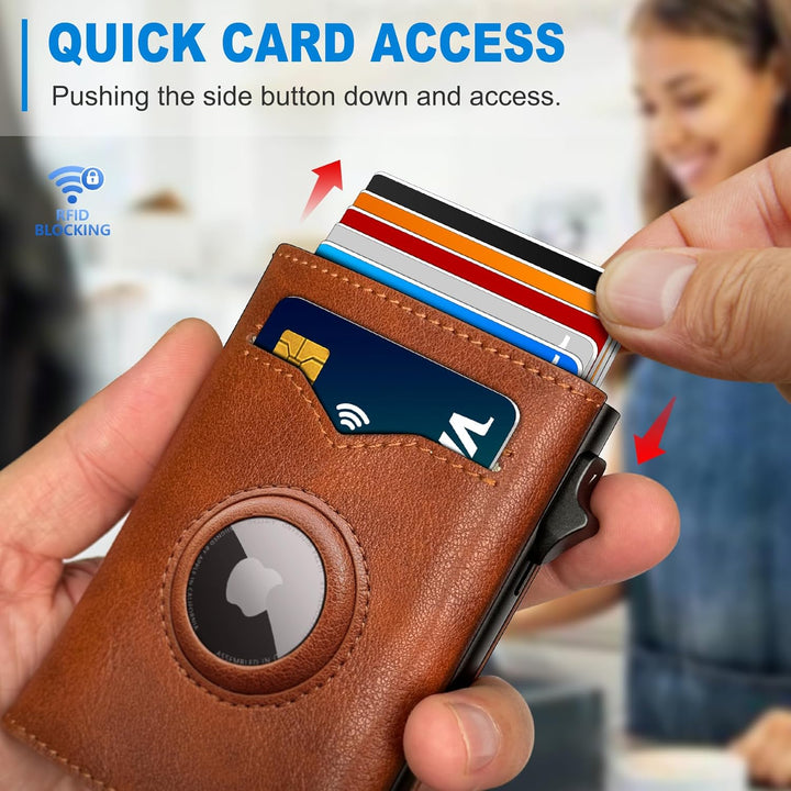 Cartera miyozi Airtag para hombre, con bolsillo para billetes, 2 ve...