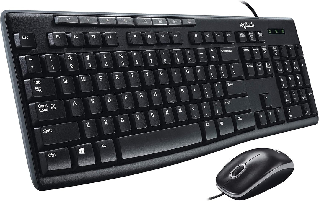 Logitech Media Combo MK200 Teclado de tamaño completo y ratón óptic...