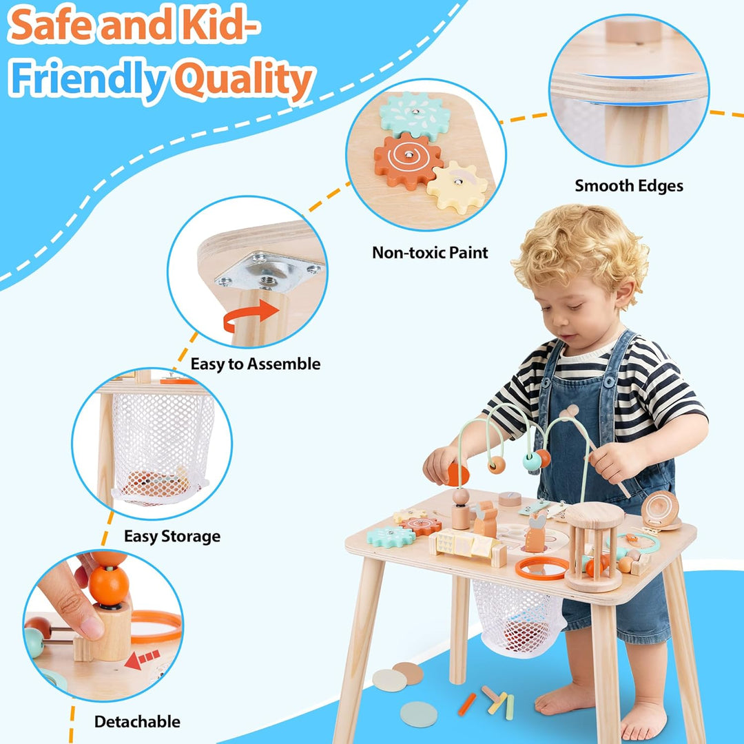 ATOYUS Mesa de actividades juguetes Montessori para niños