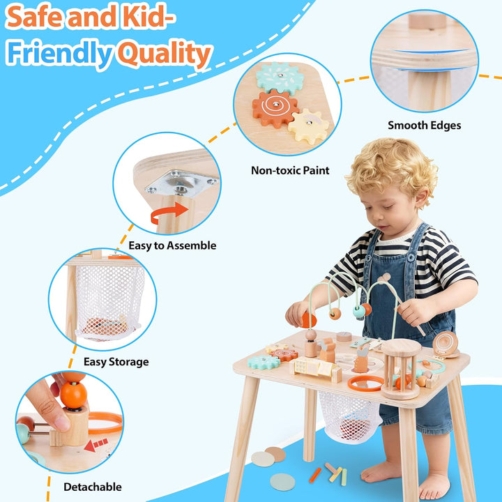 ATOYUS Mesa de actividades juguetes Montessori para niños