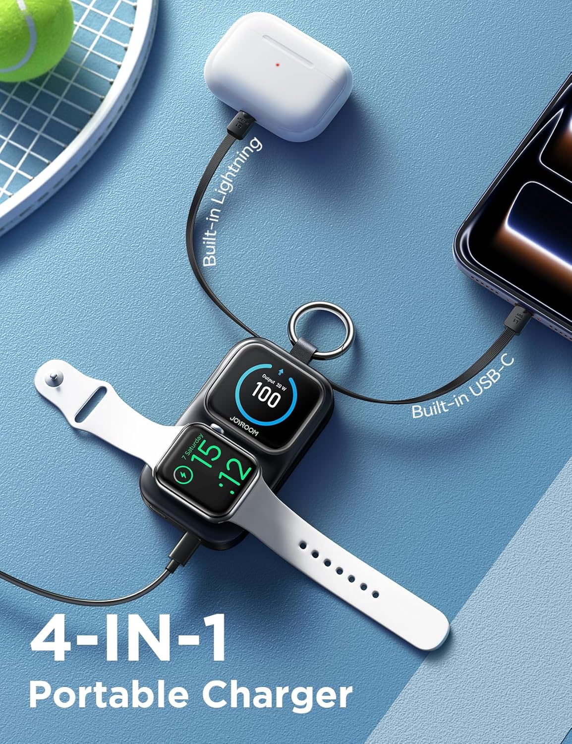 JOYROOM Cargador portátil para Apple Watch, batería externa de 5000...