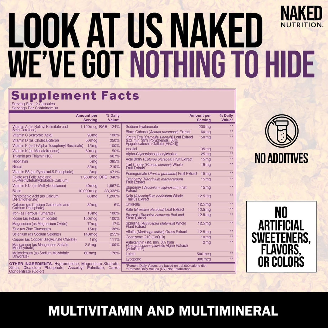 Multivitamínico diario para mujeres \u2013 Vitaminas A, C, E, selen...