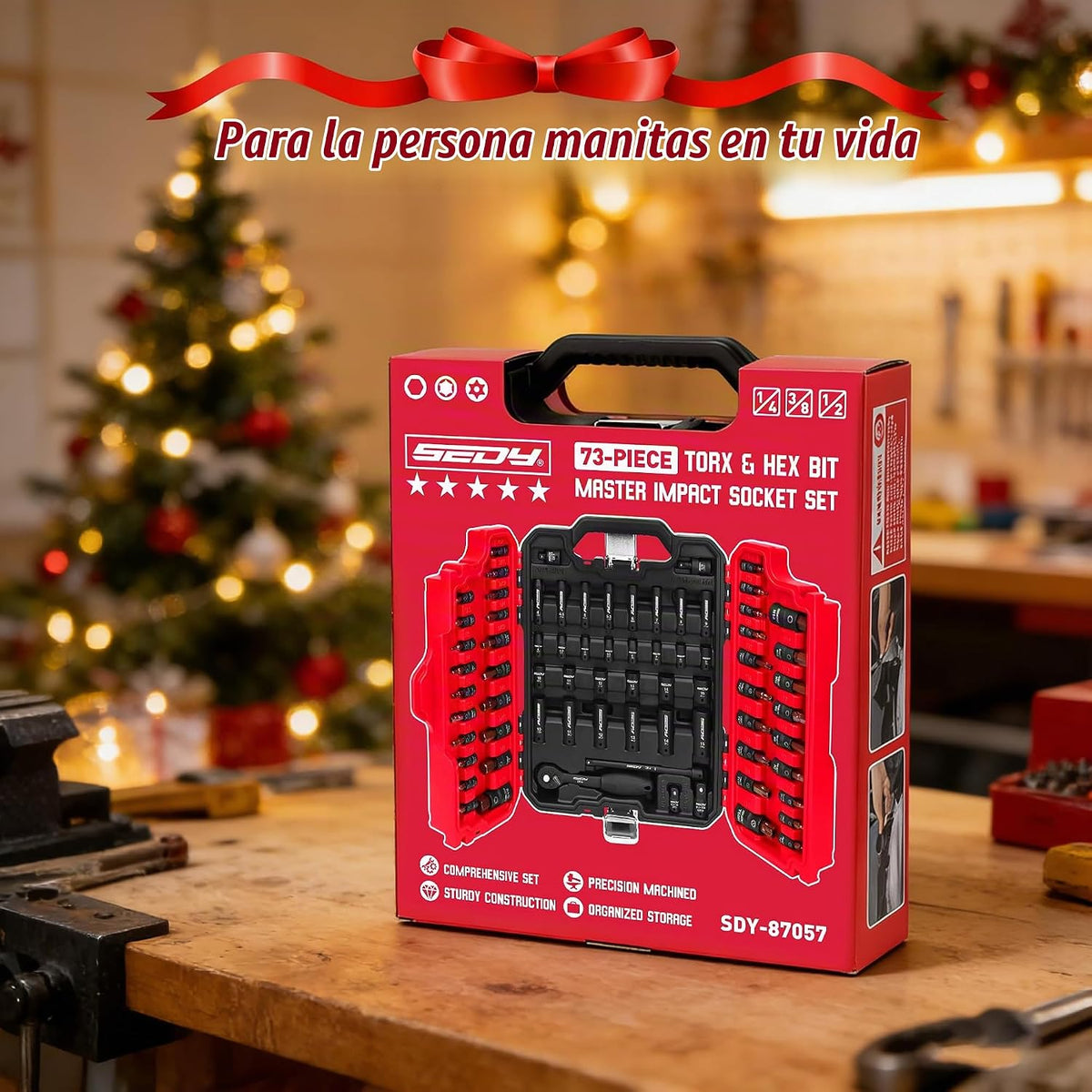Juego de 73 piezas de enchufes de brocas hexagonales y torx de impacto, Juego de enchufes de impacto Master, enchufes profundos y superficiales SAE métricos, enchufes de brocas torx Incluye mango de